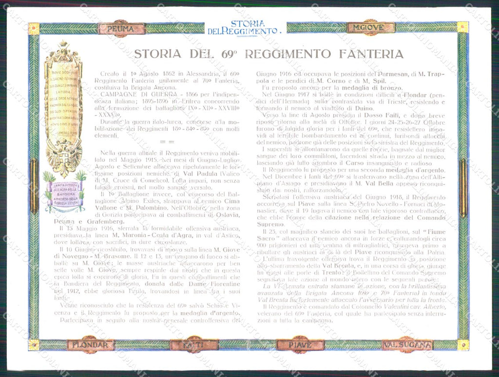 Militari 69º Reggimento Fanteria Brigata Ancona Doppia cartolina XF5299 – retro