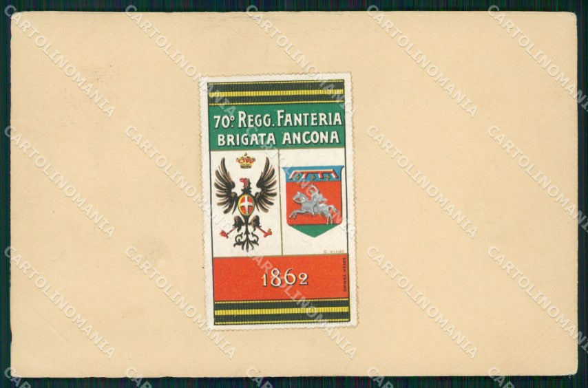 Militari Reggimentali 70º Reggimento Fanteria Brigata Ancona cartolina XF5306 – fronte
