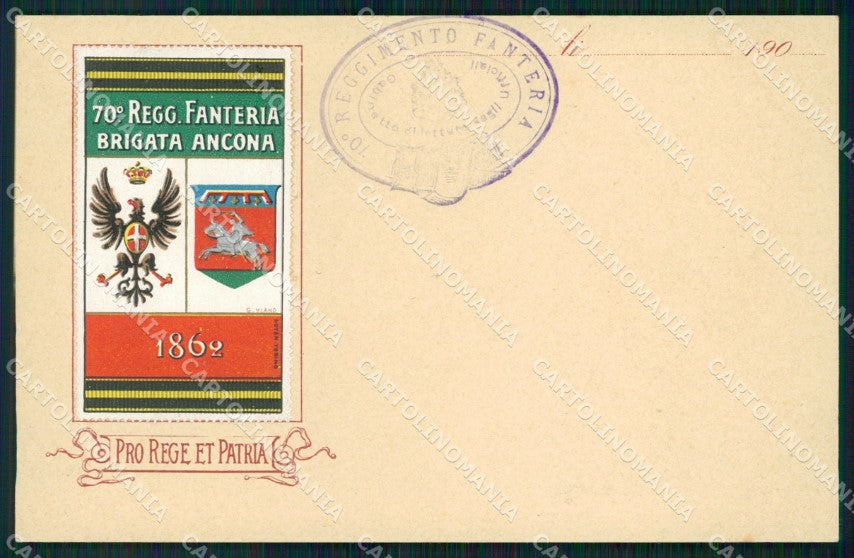 Militari Reggimentali 70º Reggimento Fanteria Brigata Ancona cartolina XF5311 – fronte