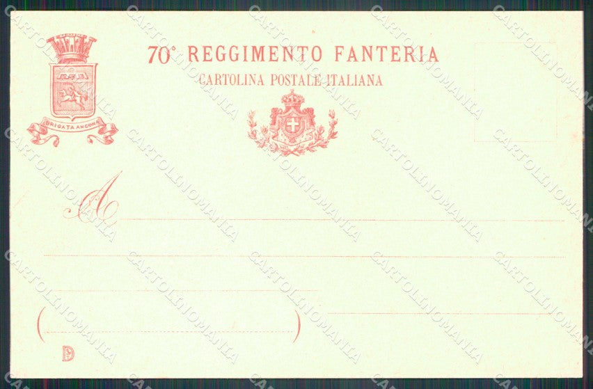 Militari Reggimentali 70º Reggimento Fanteria Brigata Ancona cartolina XF5311 – retro