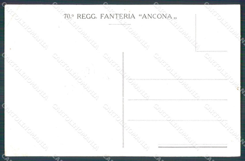Militari 70º Reggimento Fanteria Ancona SCOLLATA PIEGA cartolina XF5313 – retro