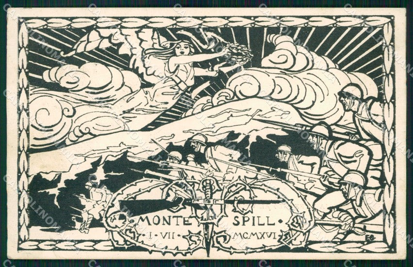 Militari Reggimentali 70º Reggimento Fanteria Monte Spill WWI cartolina XF5315 – fronte
