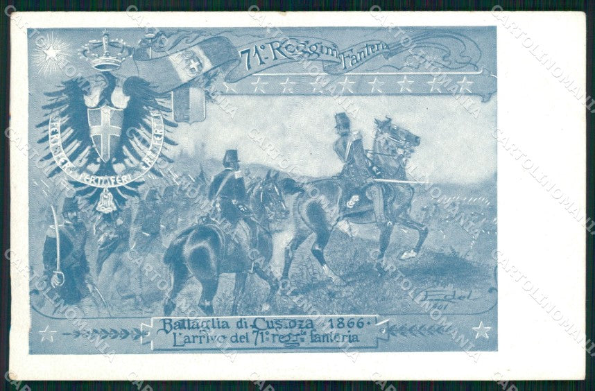 Militari Reggimentali 71º Reggimento Fanteria Battaglia Custoza cartolina XF5324 – fronte