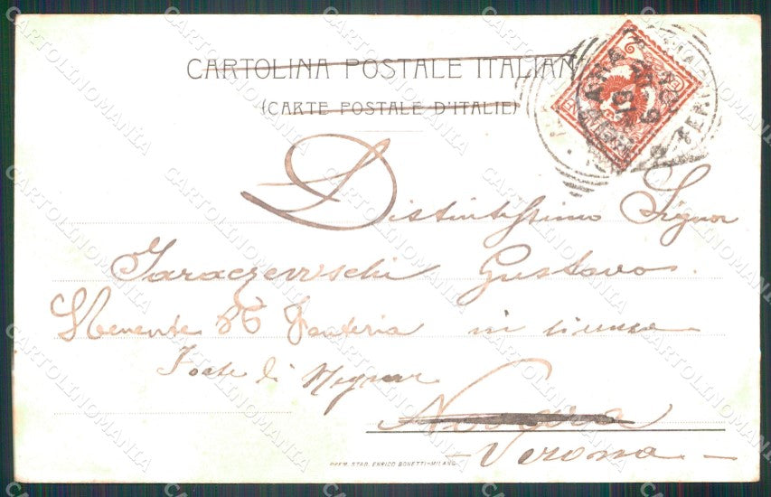 Militari Reggimentali 71º Reggimento Fanteria Battaglia Custoza cartolina XF5325 – retro
