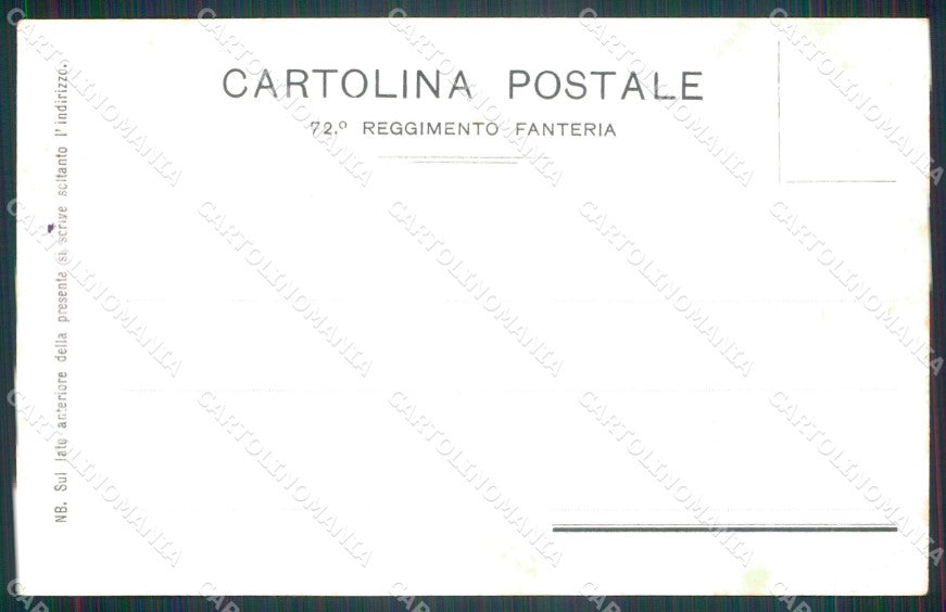 Militari Reggimentali 72º Reggimento Fanteria cartolina XF5347 – retro