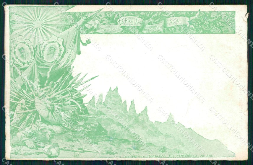 Militari Reggimentali 72º Reggimento Fanteria STRAPPINO cartolina XF5348 – fronte