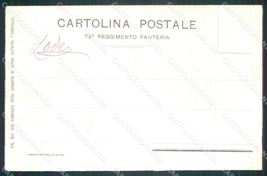 Militari Reggimentali 72º Reggimento Fanteria cartolina XF5349 – retro