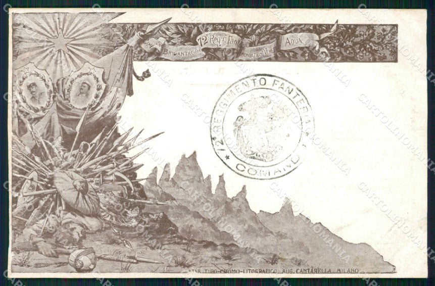 Militari Reggimentali 72º Reggimento Fanteria cartolina XF5350 – fronte