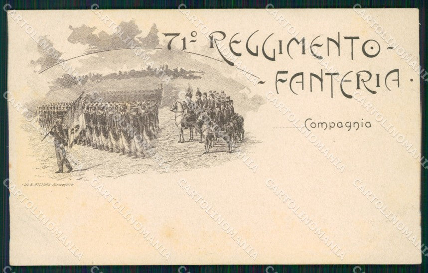 Militari Reggimentali 71º Reggimento Fanteria cartolina XF5362 – fronte