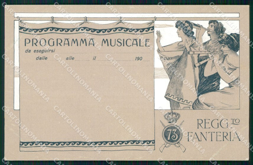 Militari 73º Reggimento Fanteria Programma Musicale cartolina XF5366 – fronte