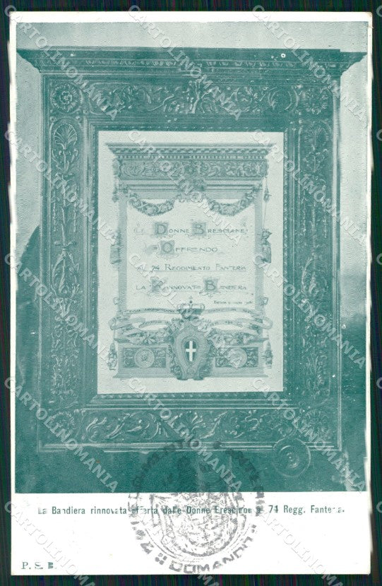 Militari Reggimentali 74º Reggimento Fanteria Brescia cartolina XF5369 – fronte