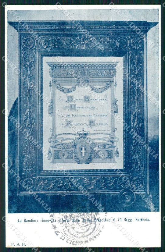 Militari Reggimentali 74º Reggimento Fanteria Brescia cartolina XF5371 – fronte