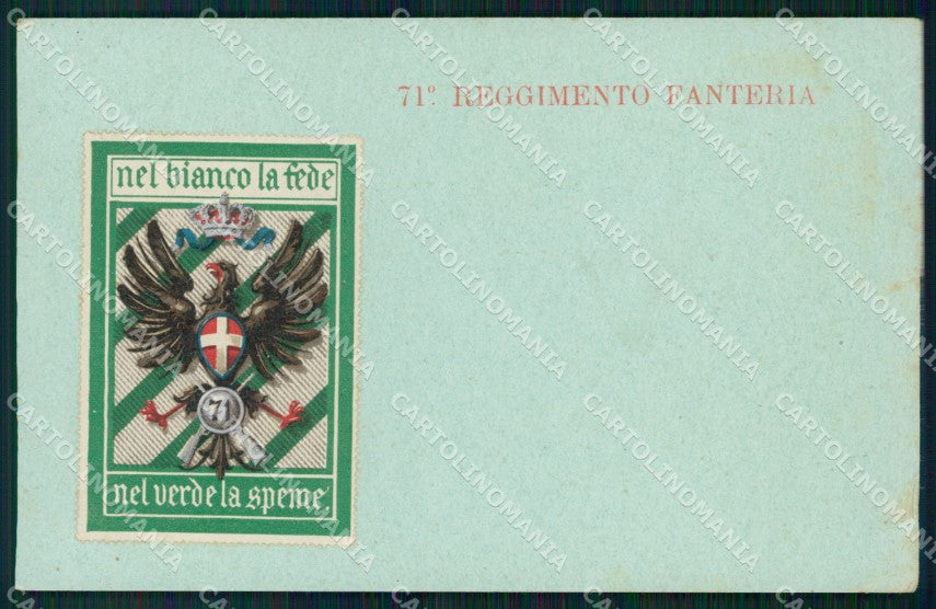 Militari Reggimentali 71º Reggimento Fanteria STRAPPO cartolina XF5375 – fronte