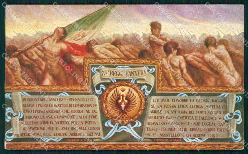 Militari Reggimentali 73º Reggimento Fanteria Lecco cartolina XF5379 – fronte