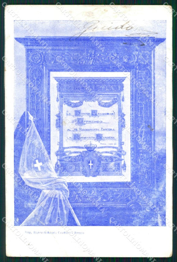 Militari Reggimentali 74º Reggimento Fanteria Brescia cartolina XF5386 – fronte
