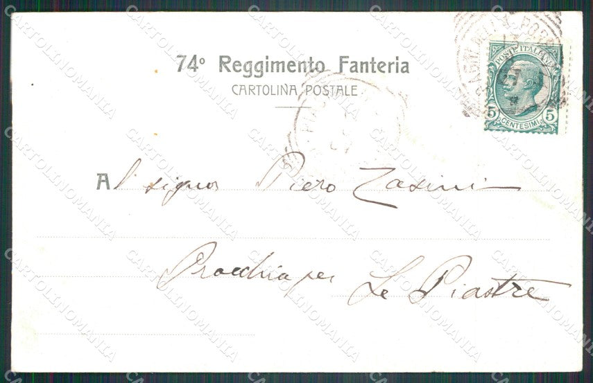 Militari Reggimentali 74º Reggimento Fanteria ABRASA cartolina XF5387 – retro