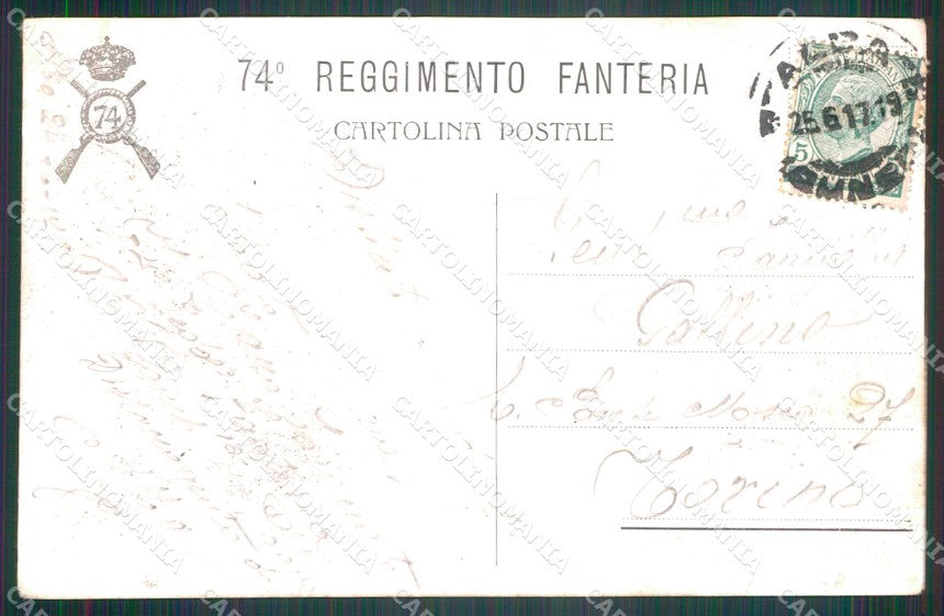 Militari 74º Reggimento Fanteria Campagna Italo Austriaca cartolina XF5389 – retro
