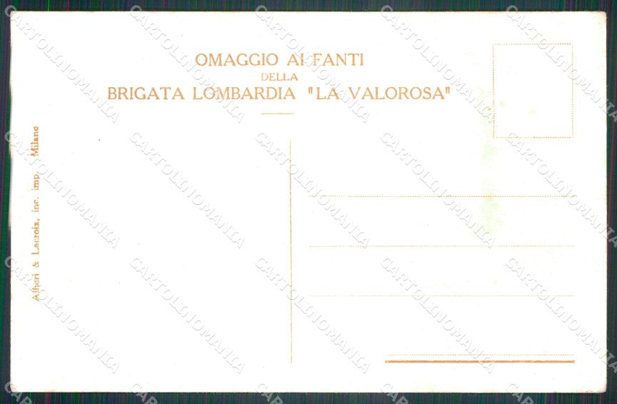 Militari 74º Reggimento Fanteria Brigata Lombardia La Valorosa cartolina XF5390 – retro