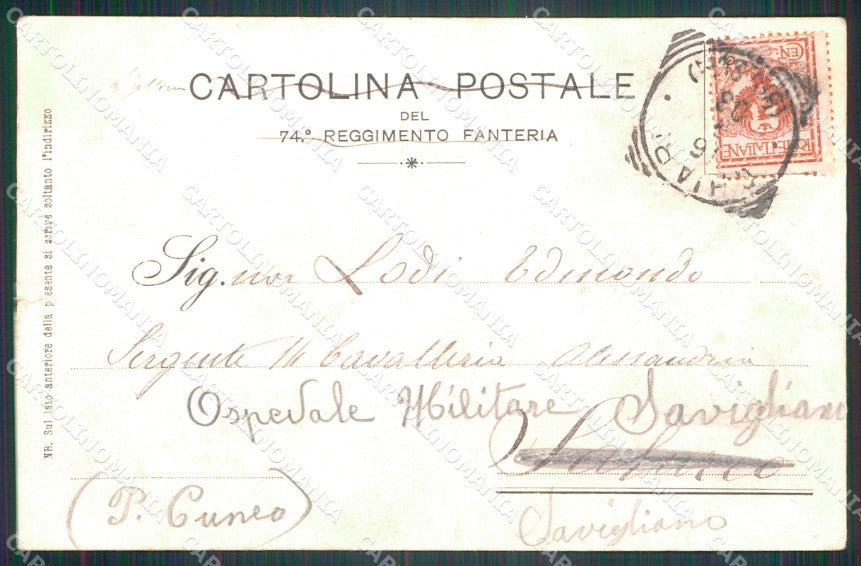 Militari 74º Reggimento Fanteria Brigata Lombardia STRAPPO cartolina XF5395 – retro