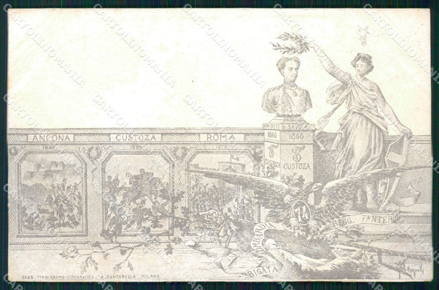 Militari Reggimentali 74º Reggimento Fanteria Brigata Lombardia cartolina XF5396 – fronte