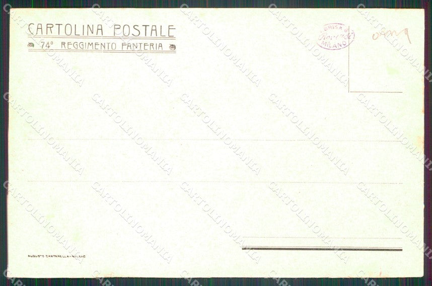 Militari Reggimentali 74º Reggimento Fanteria Brigata Lombardia cartolina XF5396 – retro