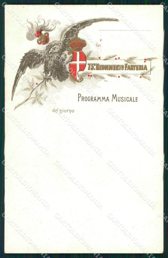 Militari 75º Reggimento Fanteria Programma Musicale cartolina XF5410 – fronte