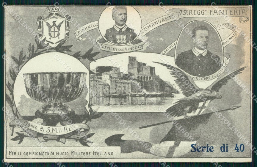 Militari 75º Reggimento Fanteria Campionato Nuoto Lerici cartolina XF5416 – fronte