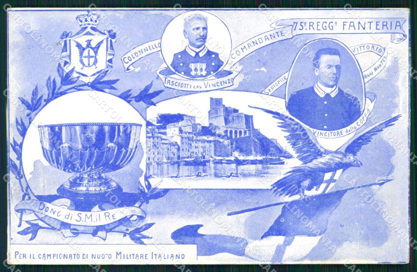 Militari 75º Reggimento Fanteria Campionato Nuoto Lerici cartolina XF5417 – fronte