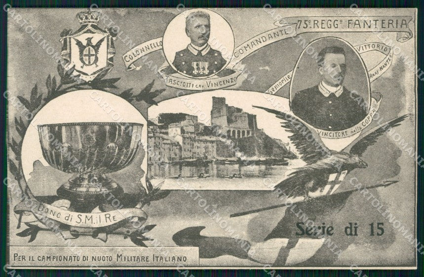 Militari 75º Reggimento Fanteria Campionato Nuoto Lerici cartolina XF5423 – fronte