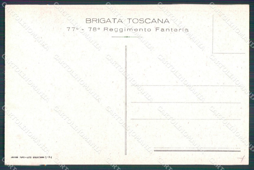 Militari 77º 78º Reggimento Fanteria Brigata Toscana cartolina XF5435 – retro