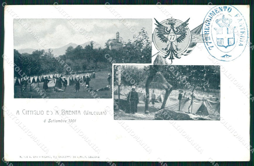 Militari 77º Reggimento Fanteria Valcuvia Cittiglio cartolina XF5438 – fronte