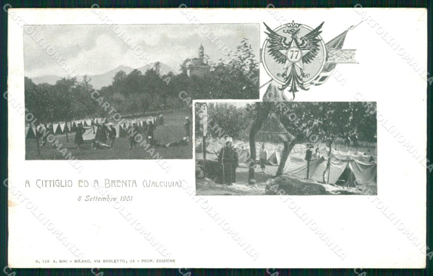 Militari 77º Reggimento Fanteria Valcuvia Cittiglio cartolina XF5439 – fronte