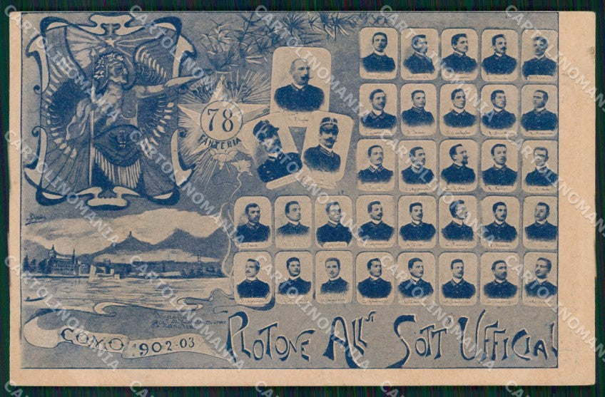 Militari Reggimentali 78º Reggimento Fanteria Como 1902 cartolina XF5455 – fronte