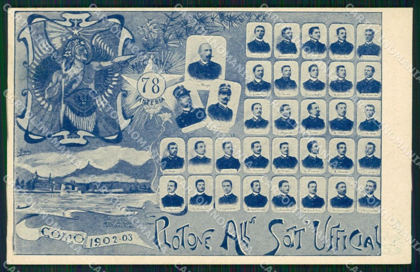 Militari Reggimentali 78º Reggimento Fanteria Como 1902 cartolina XF5456 – fronte