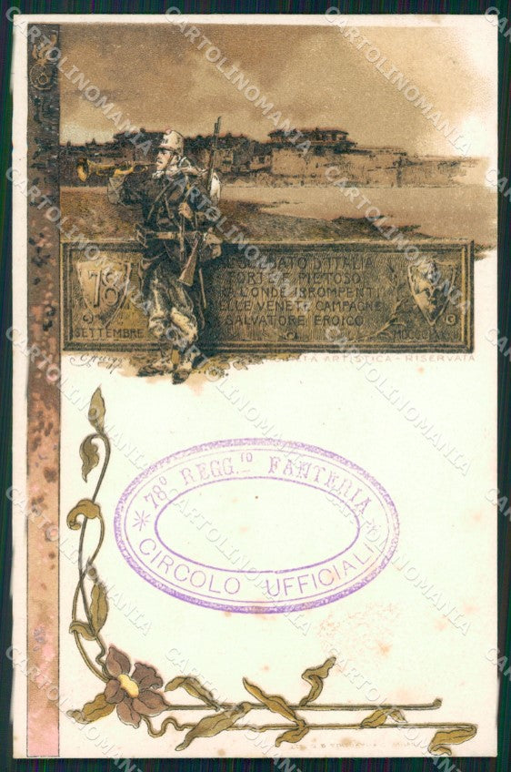 Militari Reggimentali 78º Reggimento Fanteria cartolina XF5468 – fronte