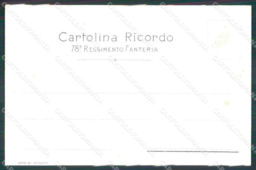 Militari Reggimentali 78º Reggimento Fanteria cartolina XF5468 – retro