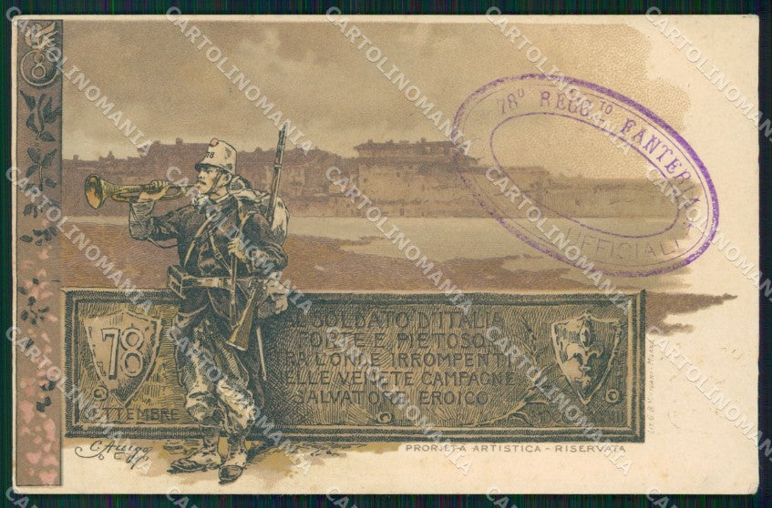 Militari Reggimentali 78º Reggimento Fanteria cartolina XF5477 – fronte