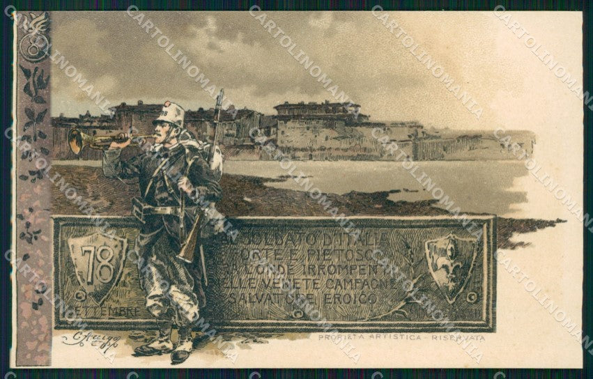 Militari Reggimentali 78º Reggimento Fanteria cartolina XF5479 – fronte