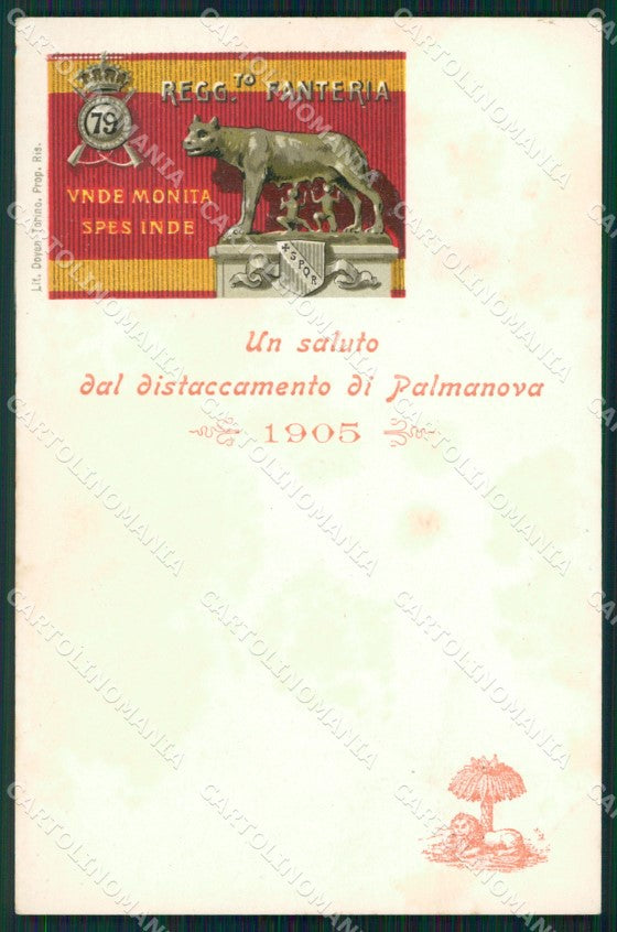 Militari 79º Reggimento Fanteria Distaccamento Palmanova 1905 cartolina XF5481 – fronte