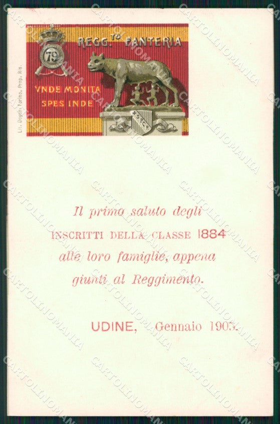 Militari Reggimentali 79º Reggimento Fanteria Udine 1905 cartolina XF5483 – fronte