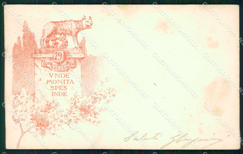 Militari Reggimentali 79º Reggimento Fanteria III Battaglione cartolina XF5487 – fronte