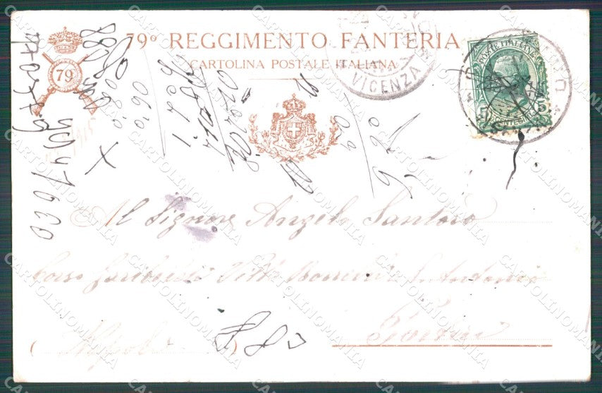 Militari Reggimentali 79º Reggimento Fanteria Brigata Roma cartolina XF5504 – retro