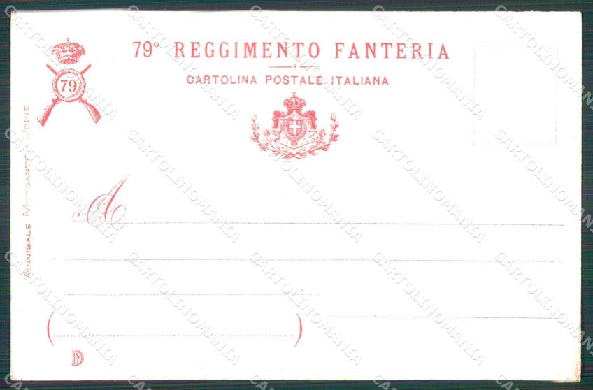 Militari Reggimentali 79º Reggimento Fanteria TRACCE UMIDO cartolina XF5510 – retro