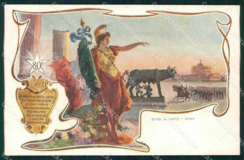 Militari Reggimentali 80º Reggimento Fanteria cartolina XF5516 – fronte