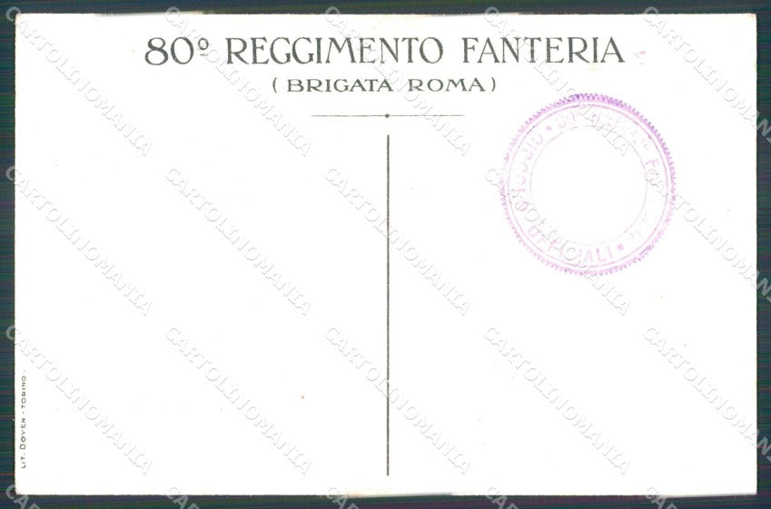 Militari Reggimentali 80º Reggimento Fanteria cartolina XF5519 – retro