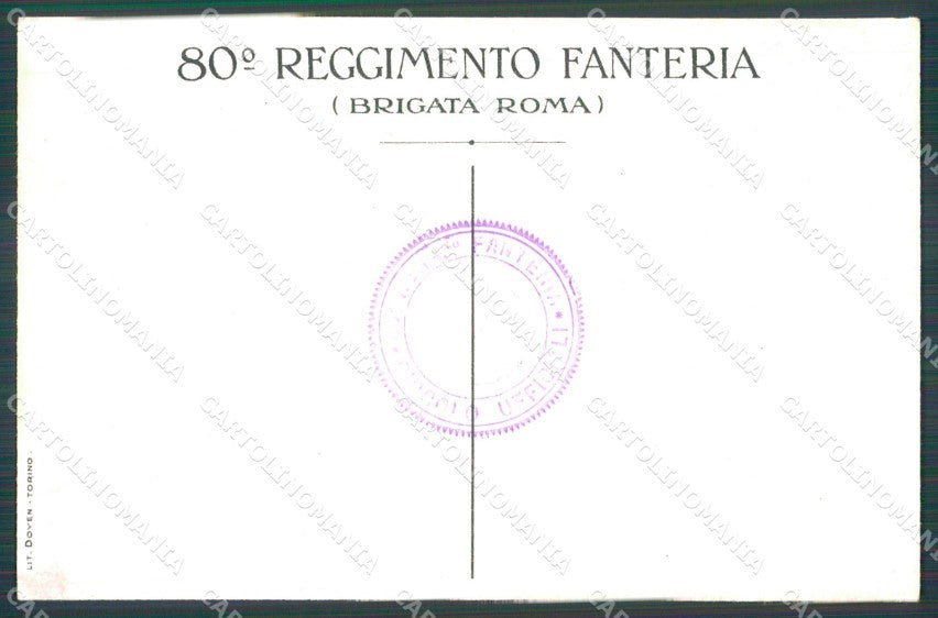 Militari Reggimentali 80º Reggimento Fanteria Brigata Roma cartolina XF5520 – retro