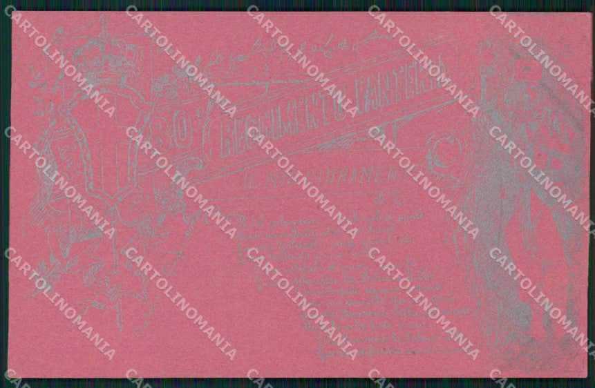 Militari Reggimentali 80º Reggimento Fanteria Giuramento cartolina XF5526 – fronte