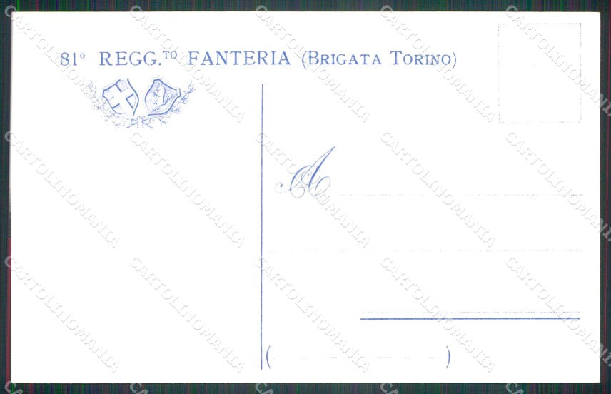 Militari Reggimentali 81º Reggimento Fanteria cartolina XF5528 – retro