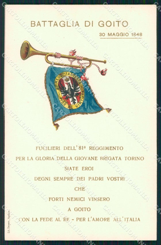 Militari 81º Reggimento Fanteria Brigata Torino Goito cartolina XF5529 – fronte