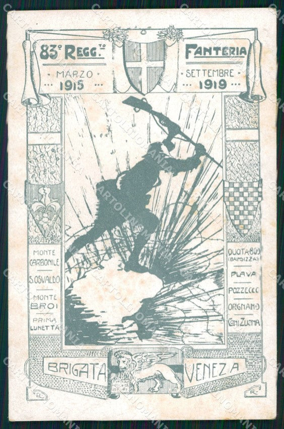 Militari 83º Reggimento Fanteria Brigata Venezia STRAPPINO cartolina XF5545 – fronte